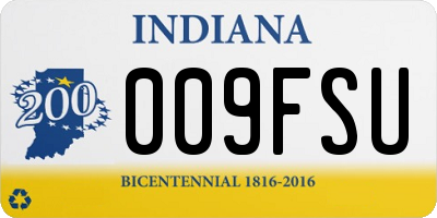 IN license plate 009FSU