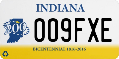 IN license plate 009FXE