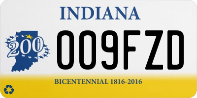 IN license plate 009FZD