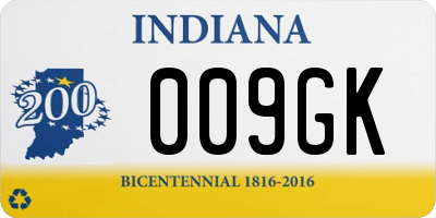 IN license plate 009GK