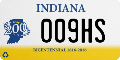 IN license plate 009HS