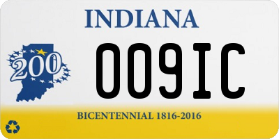 IN license plate 009IC