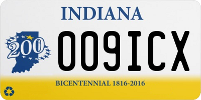 IN license plate 009ICX
