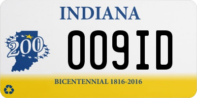 IN license plate 009ID