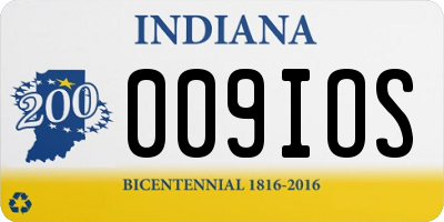IN license plate 009IOS