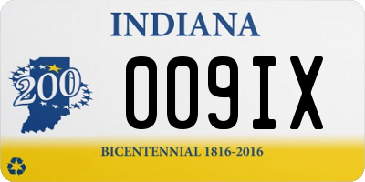 IN license plate 009IX