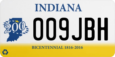 IN license plate 009JBH