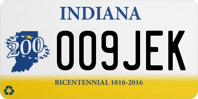 IN license plate 009JEK