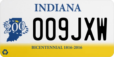 IN license plate 009JXW