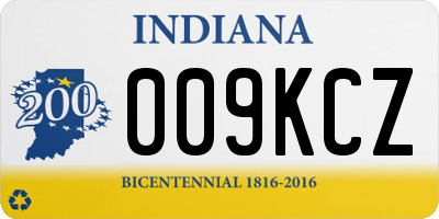 IN license plate 009KCZ