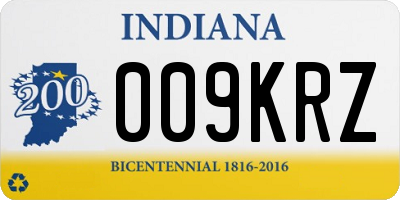 IN license plate 009KRZ