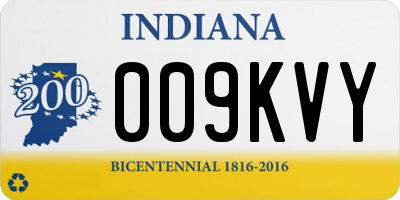 IN license plate 009KVY