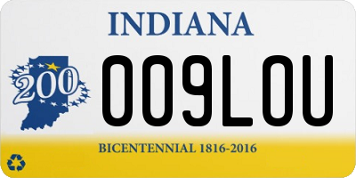 IN license plate 009LOU