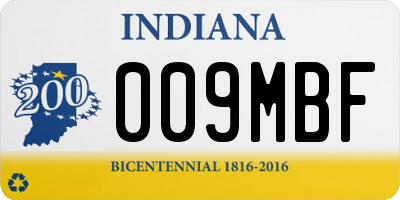 IN license plate 009MBF