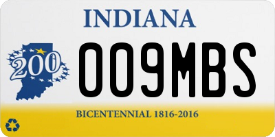 IN license plate 009MBS