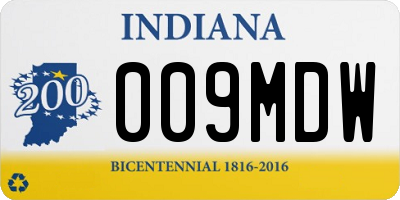 IN license plate 009MDW