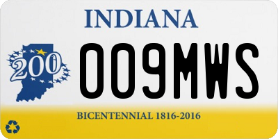 IN license plate 009MWS