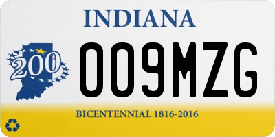 IN license plate 009MZG