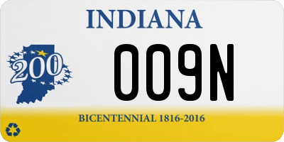IN license plate 009N