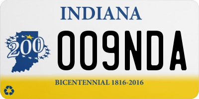 IN license plate 009NDA