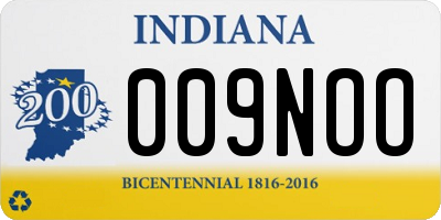 IN license plate 009NOO
