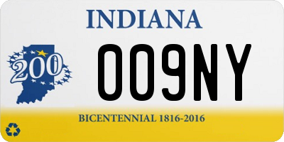 IN license plate 009NY