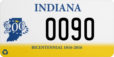 IN license plate 009O