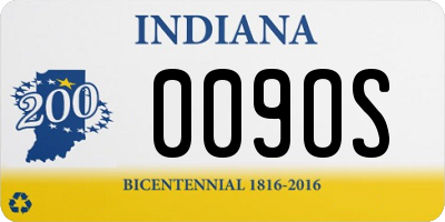 IN license plate 009OS