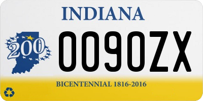 IN license plate 009OZX