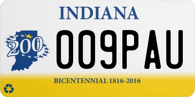 IN license plate 009PAU