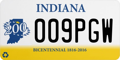 IN license plate 009PGW