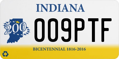 IN license plate 009PTF