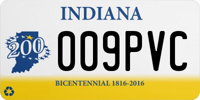 IN license plate 009PVC