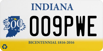 IN license plate 009PWE