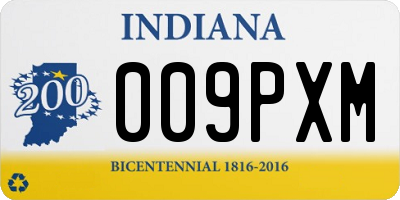 IN license plate 009PXM