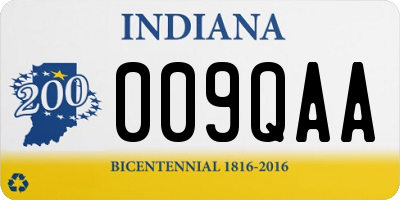 IN license plate 009QAA
