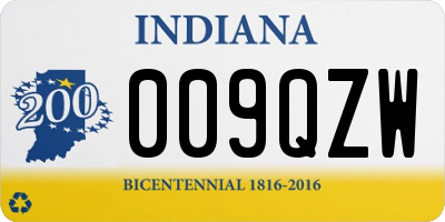 IN license plate 009QZW
