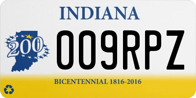 IN license plate 009RPZ