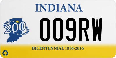IN license plate 009RW