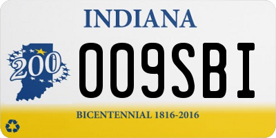 IN license plate 009SBI
