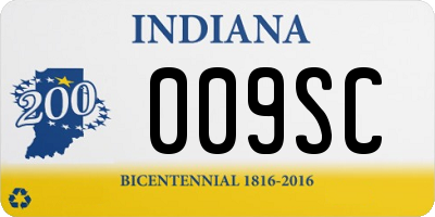 IN license plate 009SC
