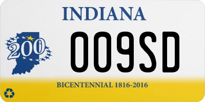 IN license plate 009SD