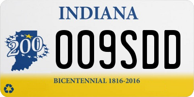 IN license plate 009SDD
