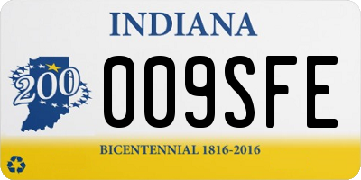 IN license plate 009SFE