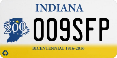 IN license plate 009SFP