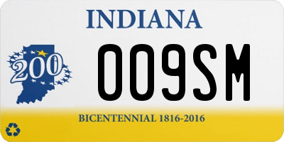 IN license plate 009SM