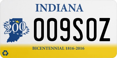 IN license plate 009SOZ