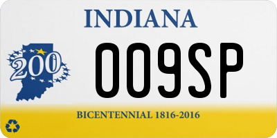 IN license plate 009SP