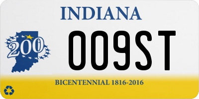 IN license plate 009ST