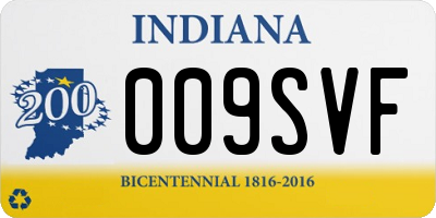 IN license plate 009SVF
